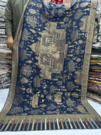Pure Pashmina Kani Zari Mughalia Design Full Size Shawls