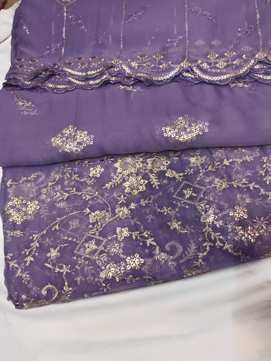 New Arrival Luxury Malai Crinkle Embroidered Shirt with Fine Cutwork Neckline & Trouser