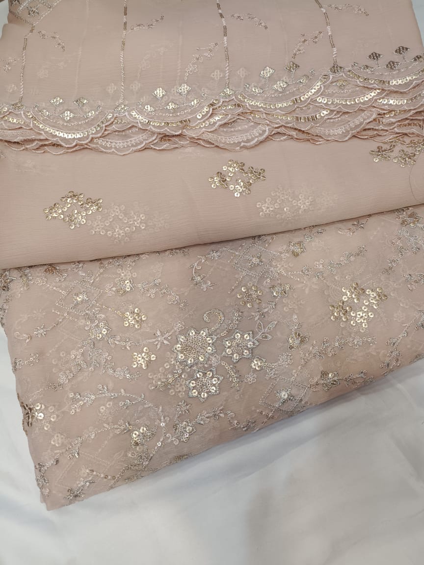 New Arrival Luxury Malai Crinkle Embroidered Shirt with Fine Cutwork Neckline & Trouser