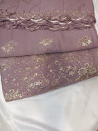 New Arrival Luxury Malai Crinkle Embroidered Shirt with Fine Cutwork Neckline & Trouser