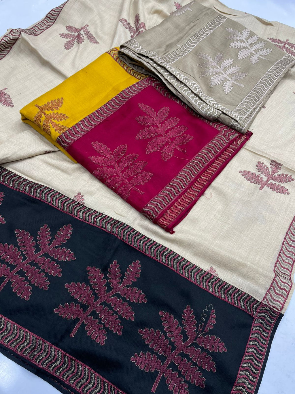 New Arrival Fine Pashmina Kashmiri Embroidery Full Size Shawls