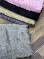 Korean Sheesha Silk Fabric Cutwork Embroided