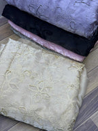 Korean Sheesha Silk Fabric Cutwork Embroided