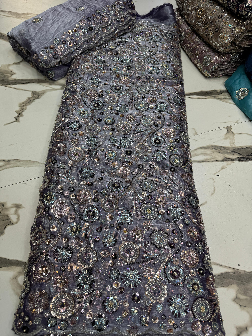 New Crystal Silk Cutdana 3 Pcs  Suit