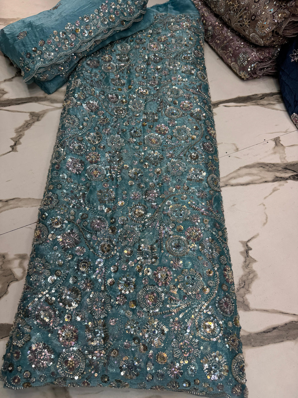 New Crystal Silk Cutdana 3 Pcs  Suit