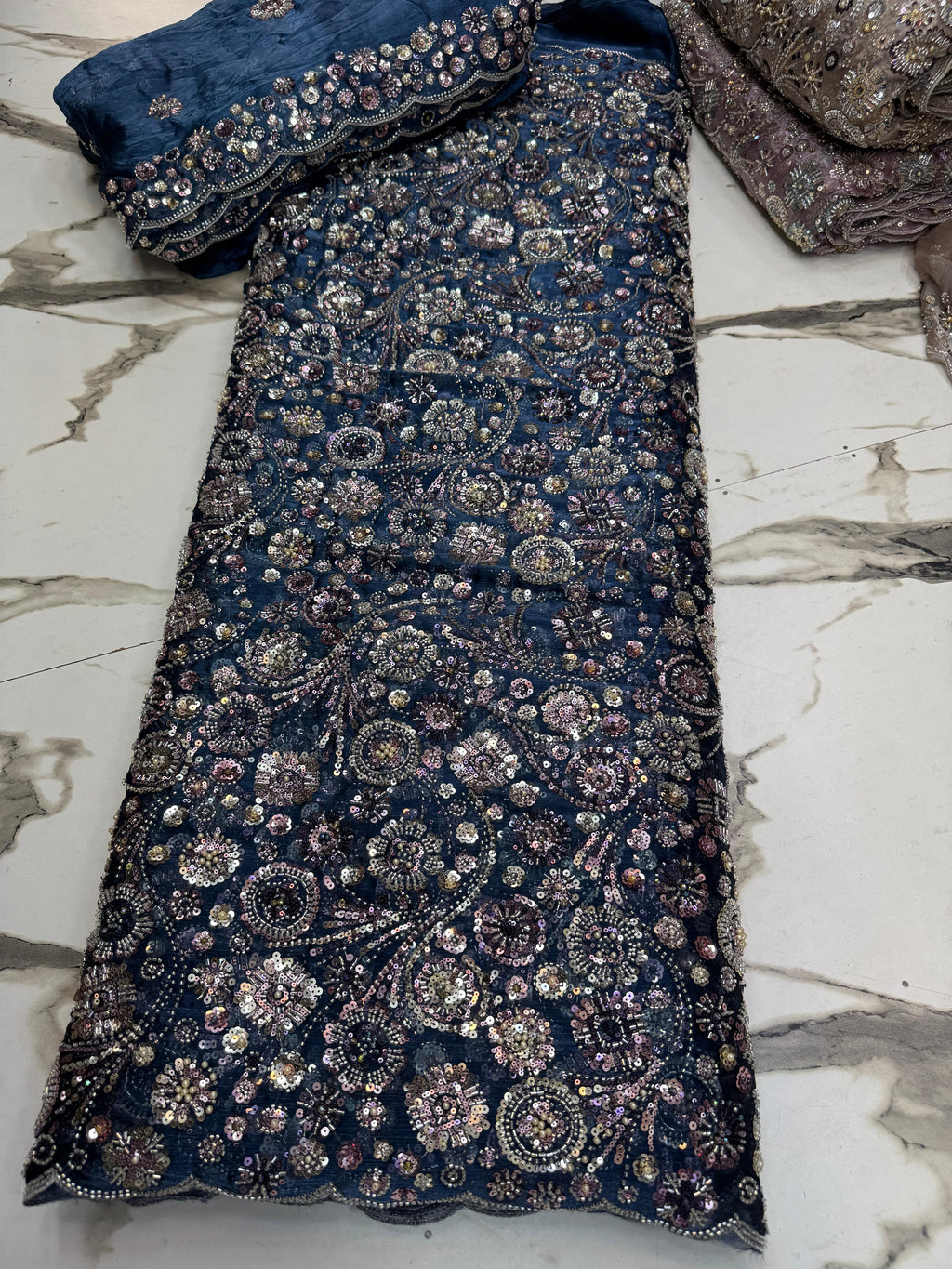 New Crystal Silk Cutdana 3 Pcs  Suit