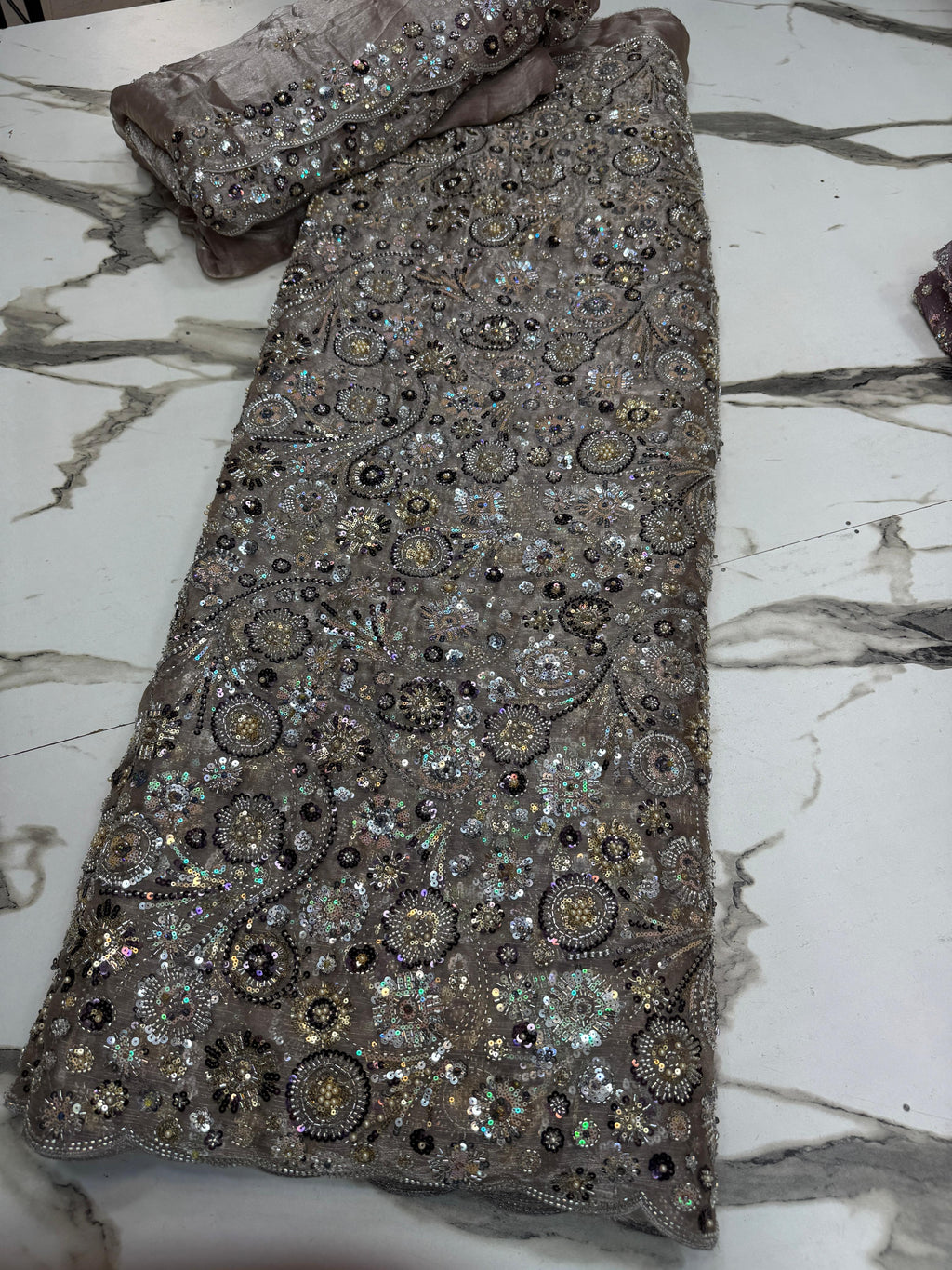 New Crystal Silk Cutdana 3 Pcs  Suit