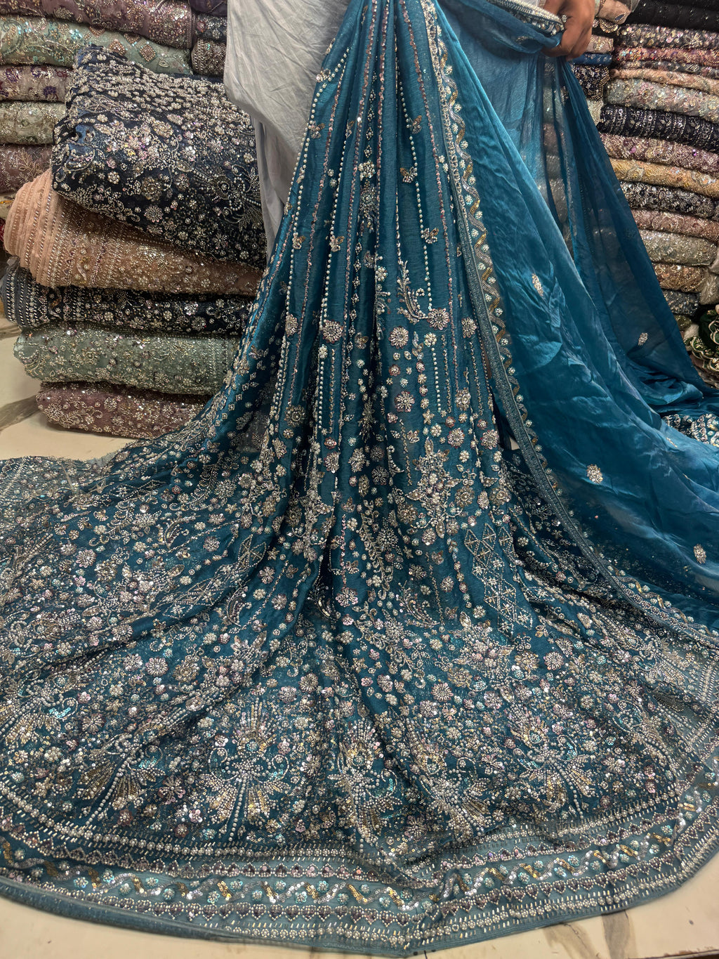 New Crystal Silk Cutdana 3 Pcs  Suit