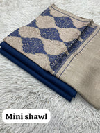 Pashmina 3 Pcs Suit With Embroidered Mini Shawl