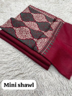 Pashmina 3 Pcs Suit With Embroidered Mini Shawl