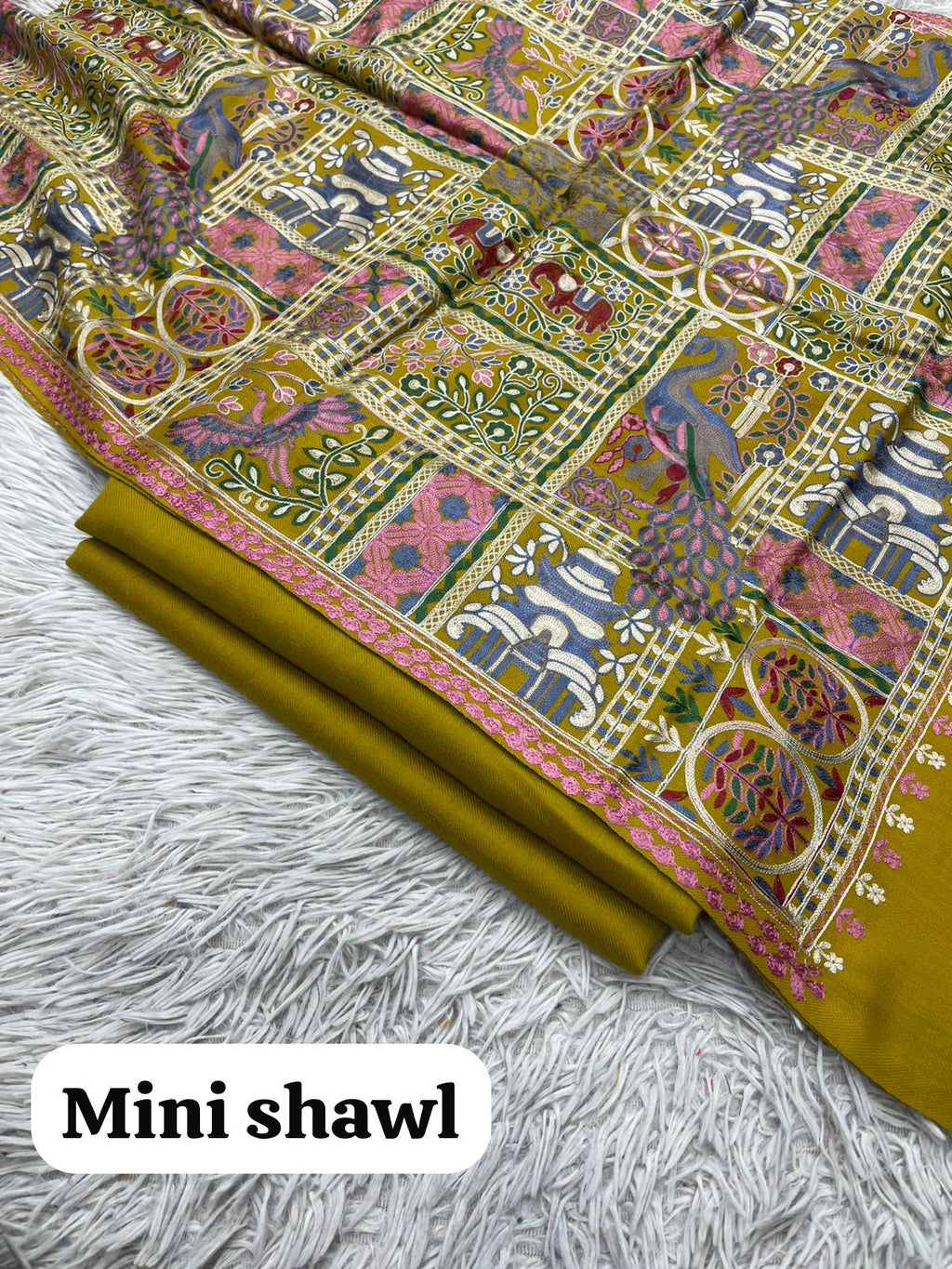 New Design Pashmina 3 Pcs Suit With Embroidered Mini Shawl