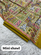 New Design Pashmina 3 Pcs Suit With Embroidered Mini Shawl