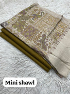 New Design Pashmina 3 Pcs Suit With Embroidered Mini Shawl