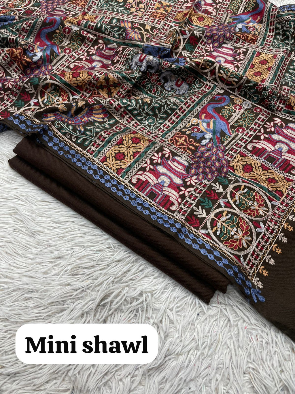 New Design Pashmina 3 Pcs Suit With Embroidered Mini Shawl