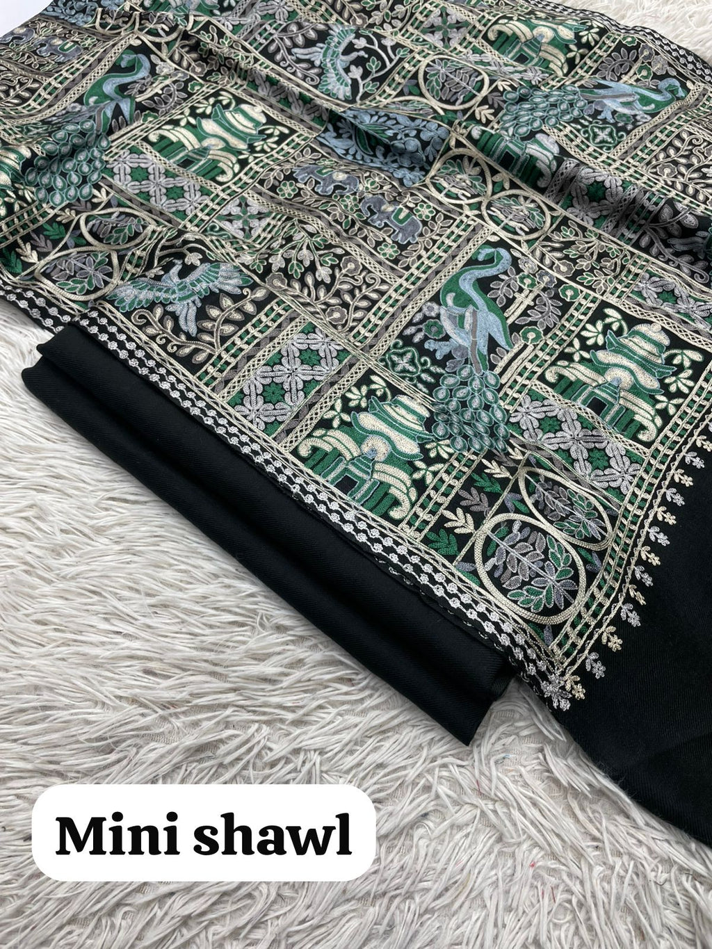 New Design Pashmina 3 Pcs Suit With Embroidered Mini Shawl