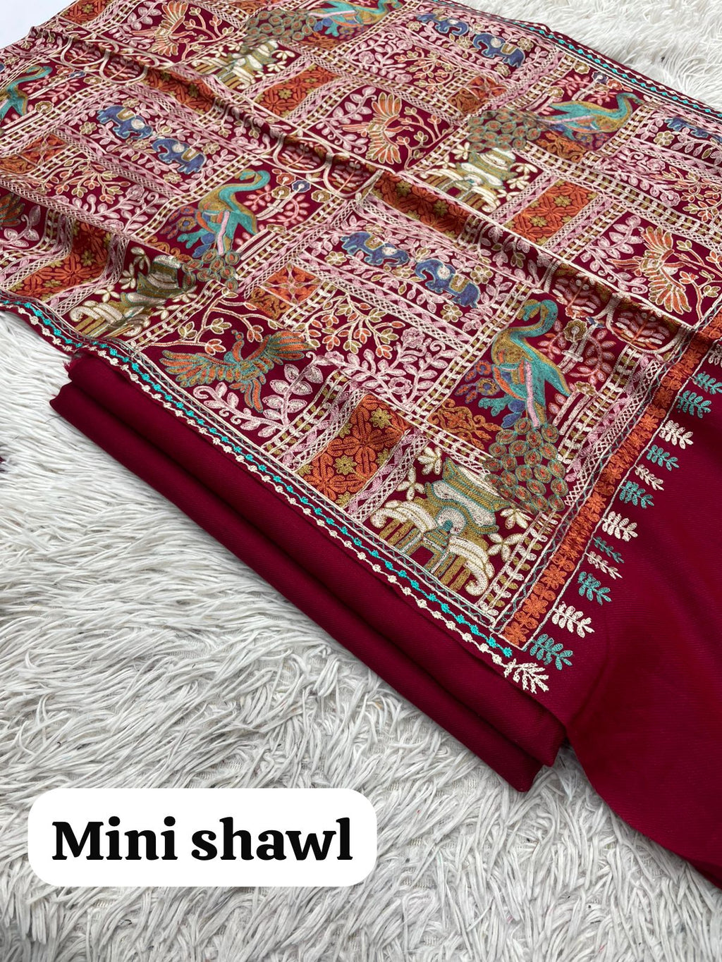 New Design Pashmina 3 Pcs Suit With Embroidered Mini Shawl