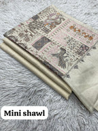 New Design Pashmina 3 Pcs Suit With Embroidered Mini Shawl