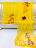 Soft Bhamber Chiffon Mukesh Work With Digital Floral Print Shirt  Dupatta 2 Pcs Dress