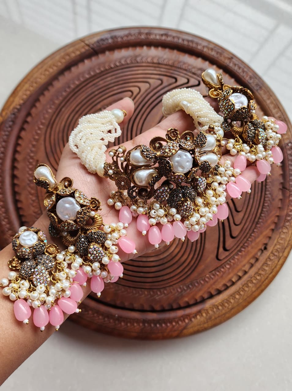 Designer Collection Handmade Turkish With Mother Pearl Chokkar Set