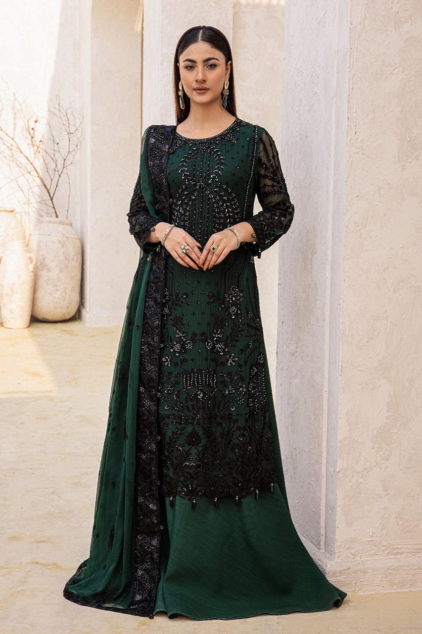 Zebtain Chiffon Suit With SILK Trouser