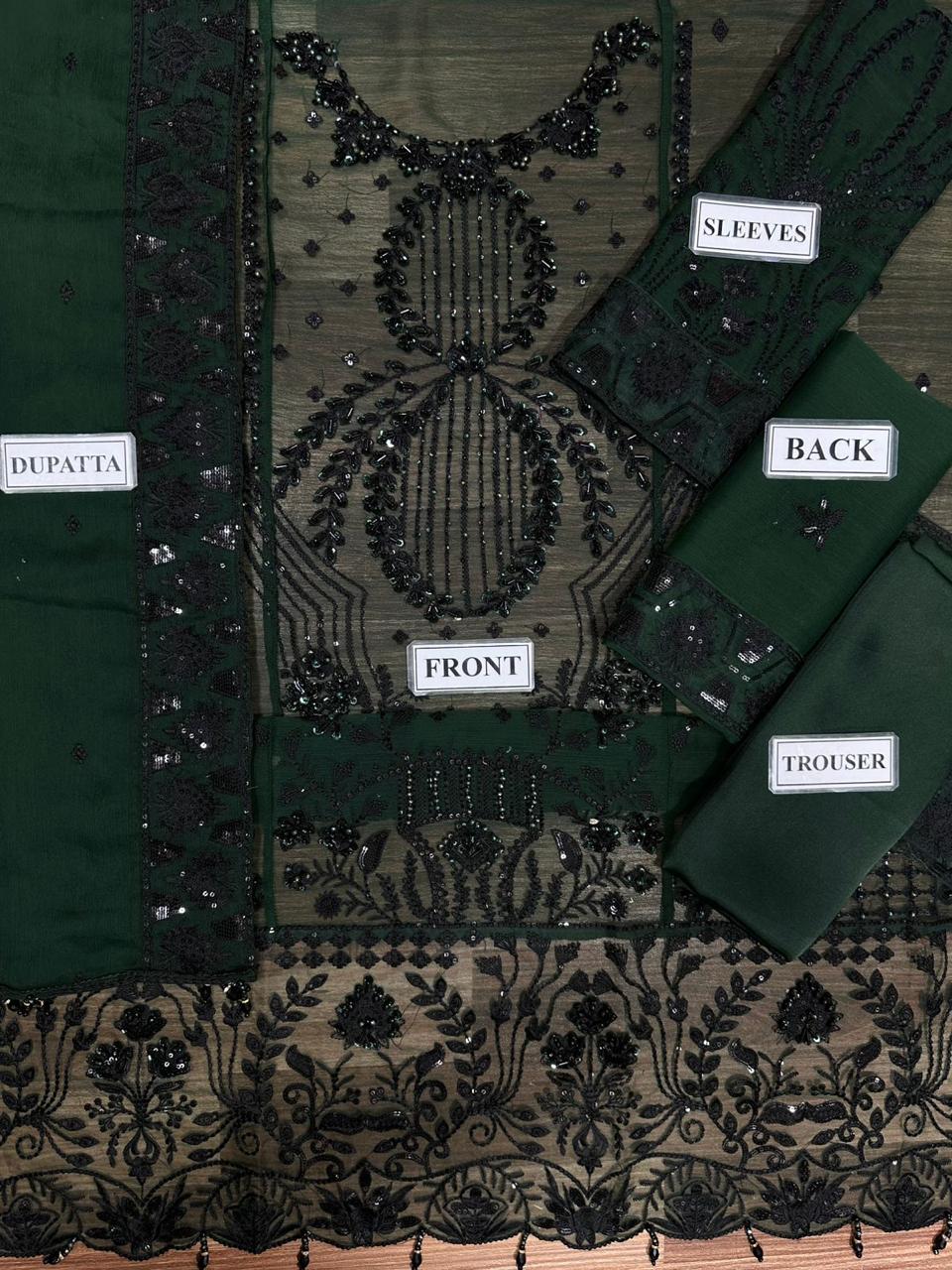 Zebtain Chiffon Suit With SILK Trouser