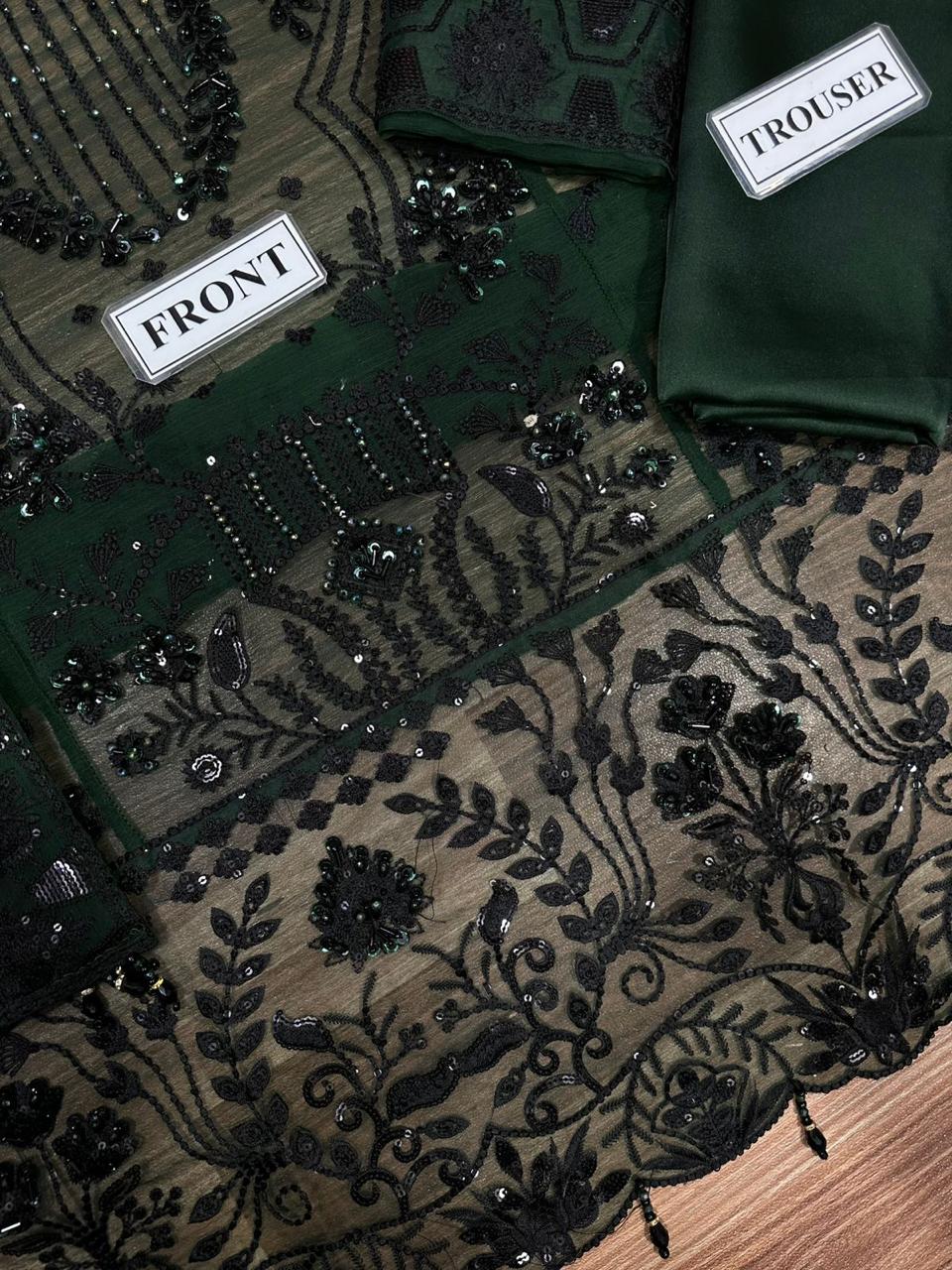 Zebtain Chiffon Suit With SILK Trouser