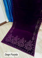 VELVET LASER CUTWORK SHAWLS