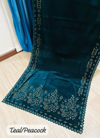 VELVET LASER CUTWORK SHAWLS