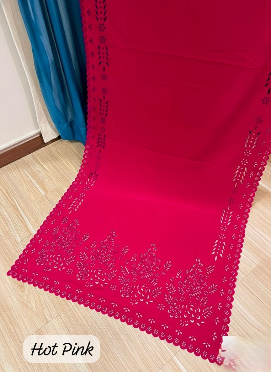 VELVET LASER CUTWORK SHAWLS