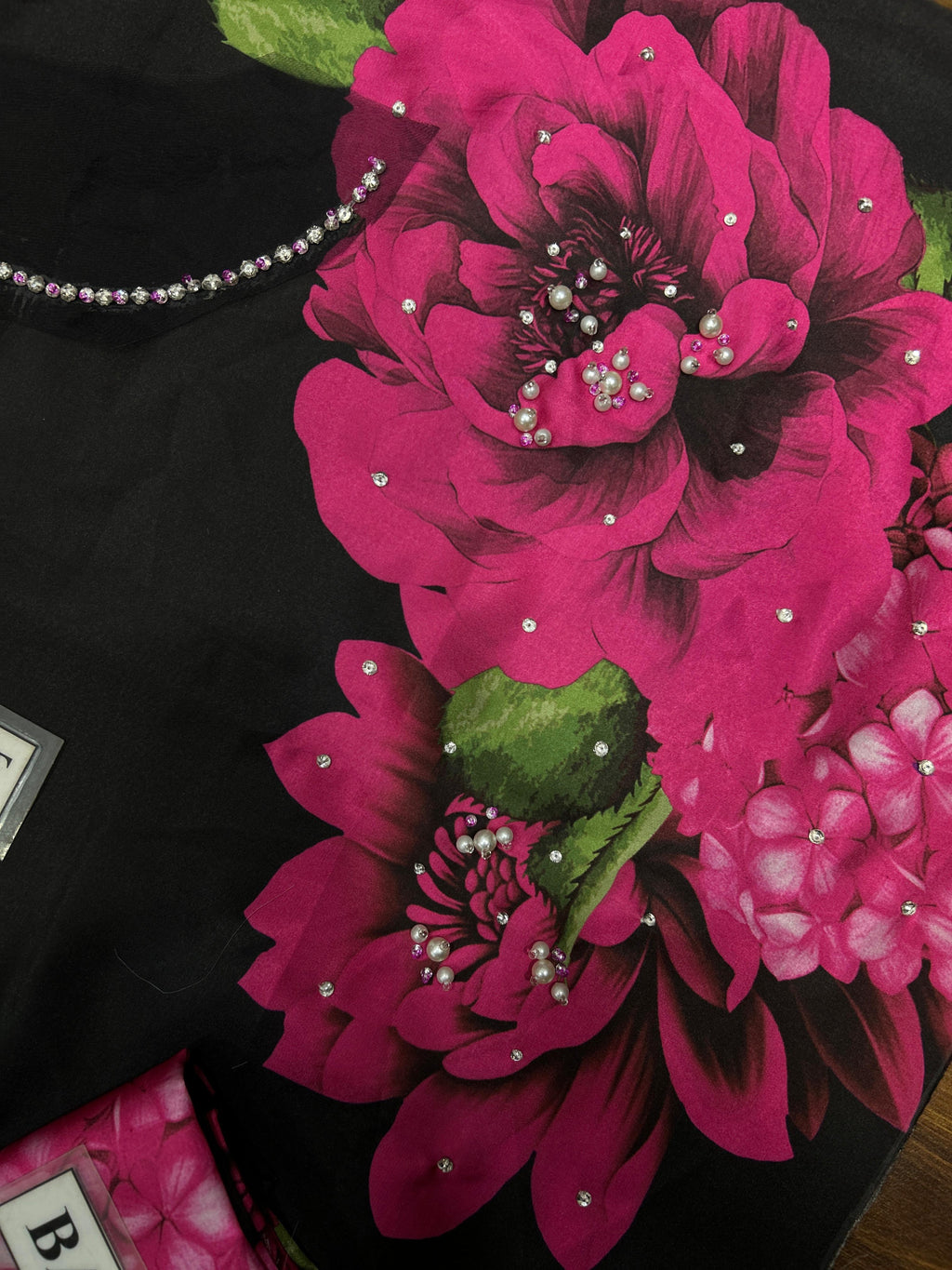 Shapphire Silk Suit With Silk Dupatta