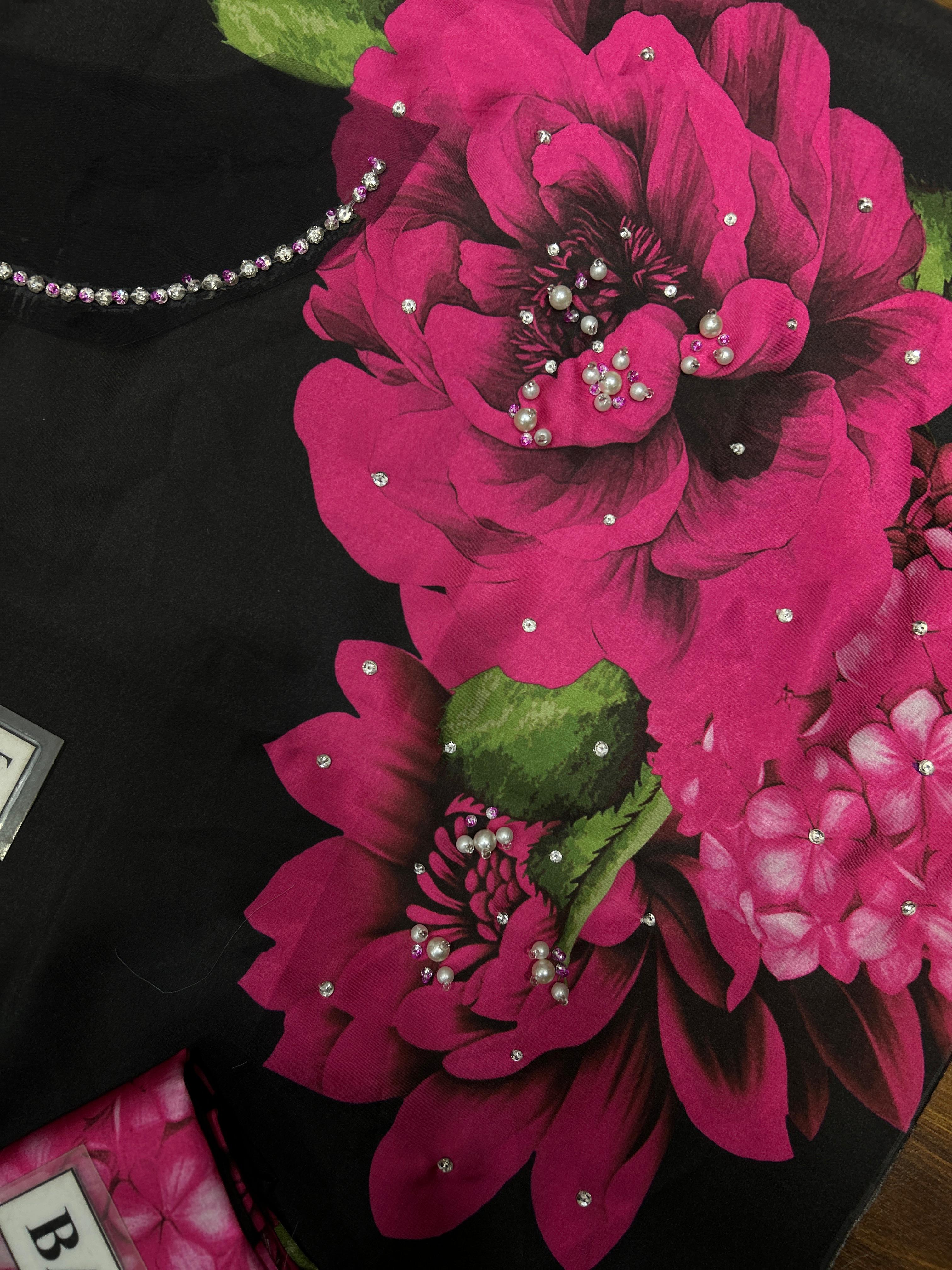 Shapphire Silk Suit With Silk Dupatta