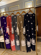 Pure Pashmina Heavy Aariwork on Complete Shirt Slit Open Style