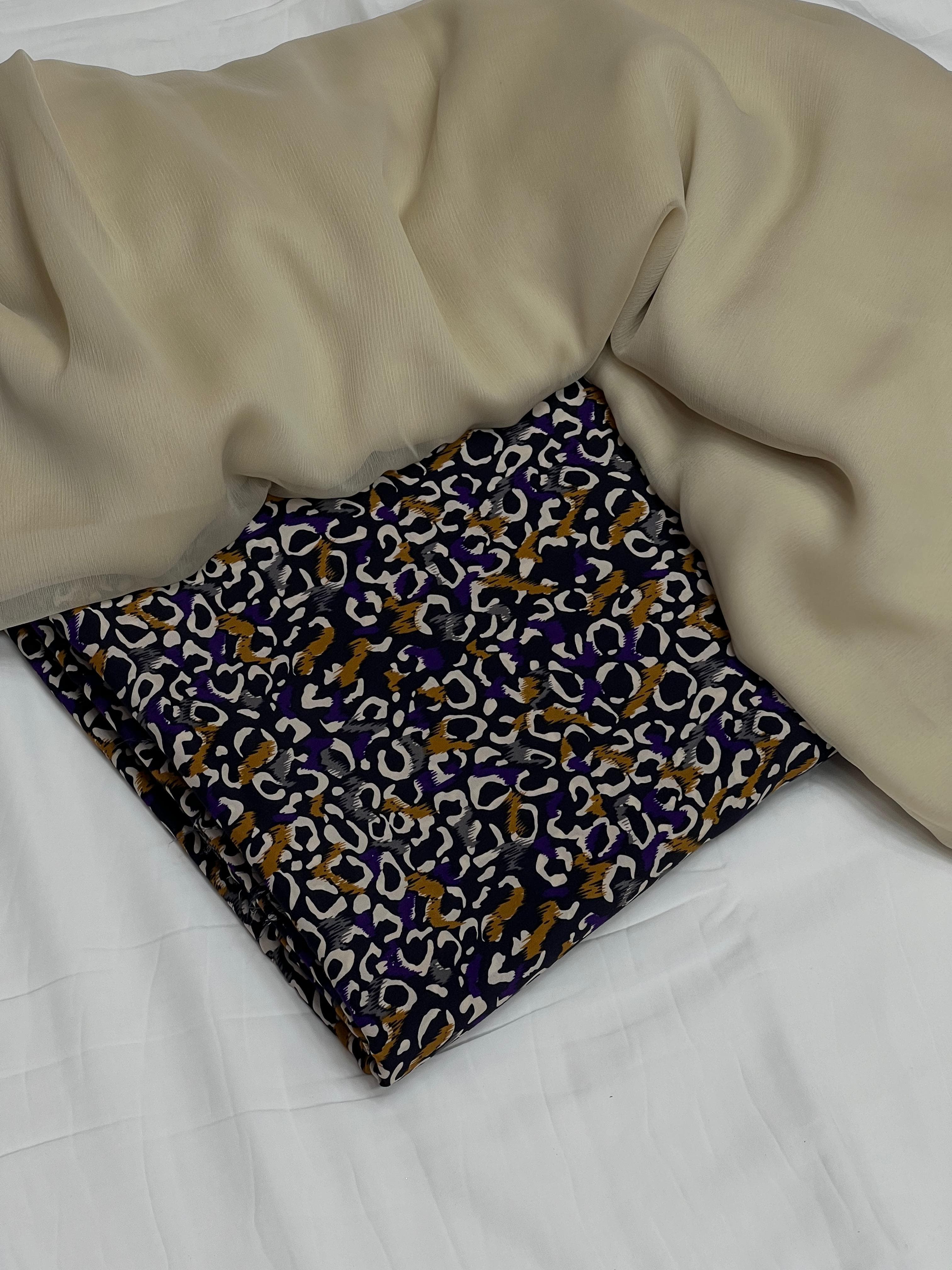 Pure Original China 3Pcs Boski Lilen With Crinkle Pk Pure Chiffon Dupatta