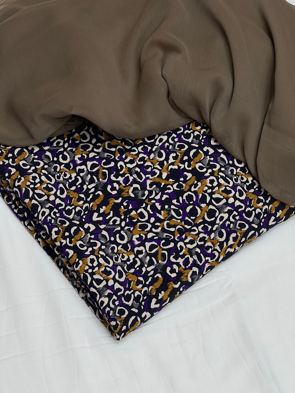 Pure Original China 3Pcs Boski Lilen With Crinkle Pk Pure Chiffon Dupatta