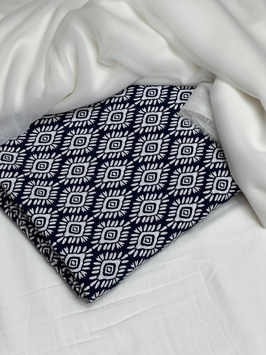 Pure Original China 3Pcs Boski Lilen With Crinkle Pk Pure Chiffon Dupatta