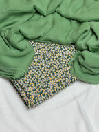 Pure Original China 3Pcs Boski Lilen With Crinkle Pk Pure Chiffon Dupatta