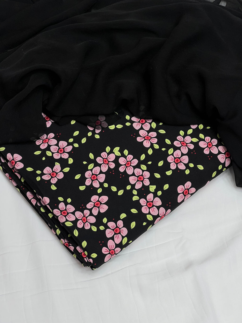 Pure Original China 3Pcs Boski Lilen With Crinkle Pk Pure Chiffon Dupatta