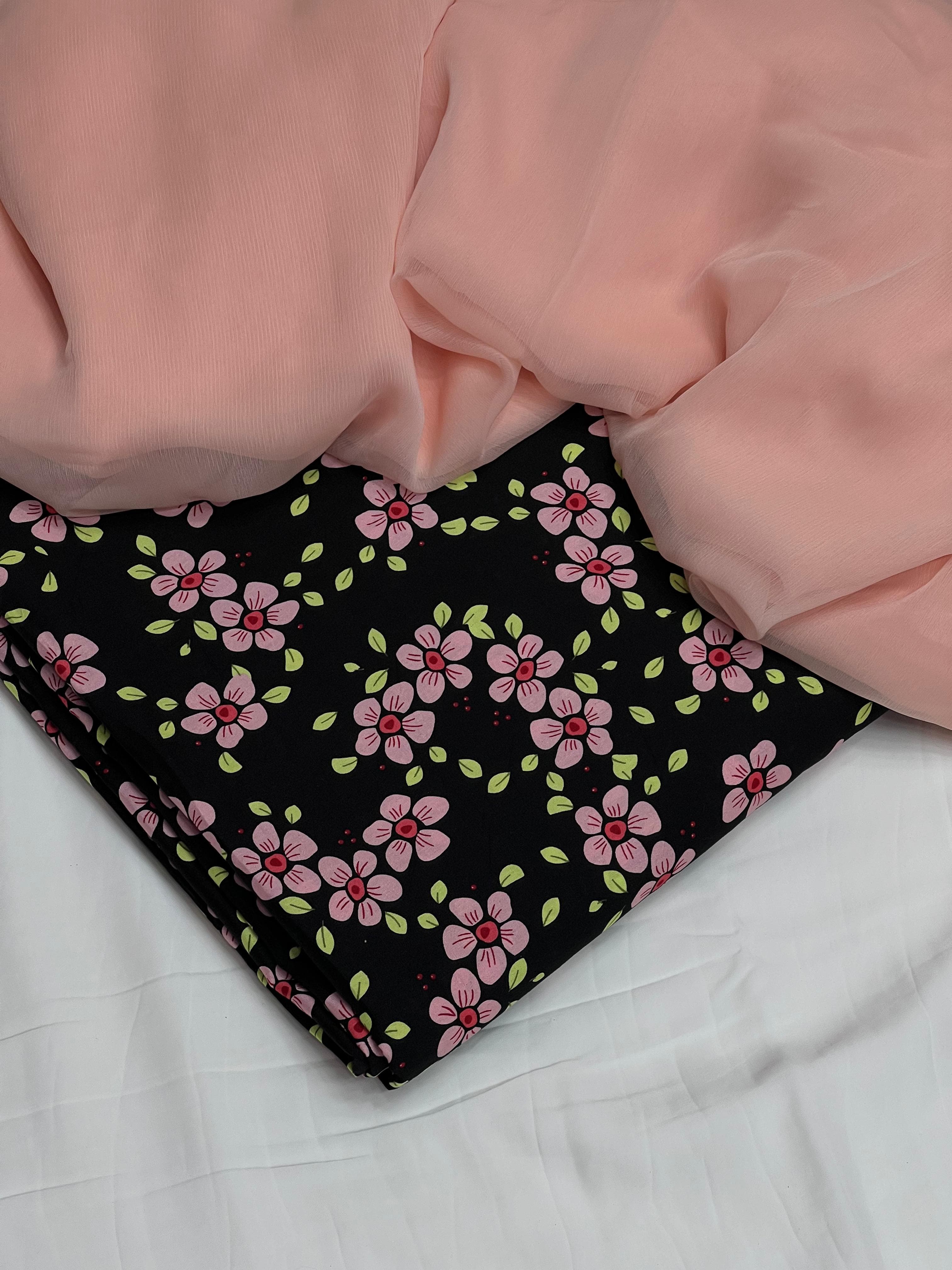 Pure Original China 3Pcs Boski Lilen With Crinkle Pk Pure Chiffon Dupatta