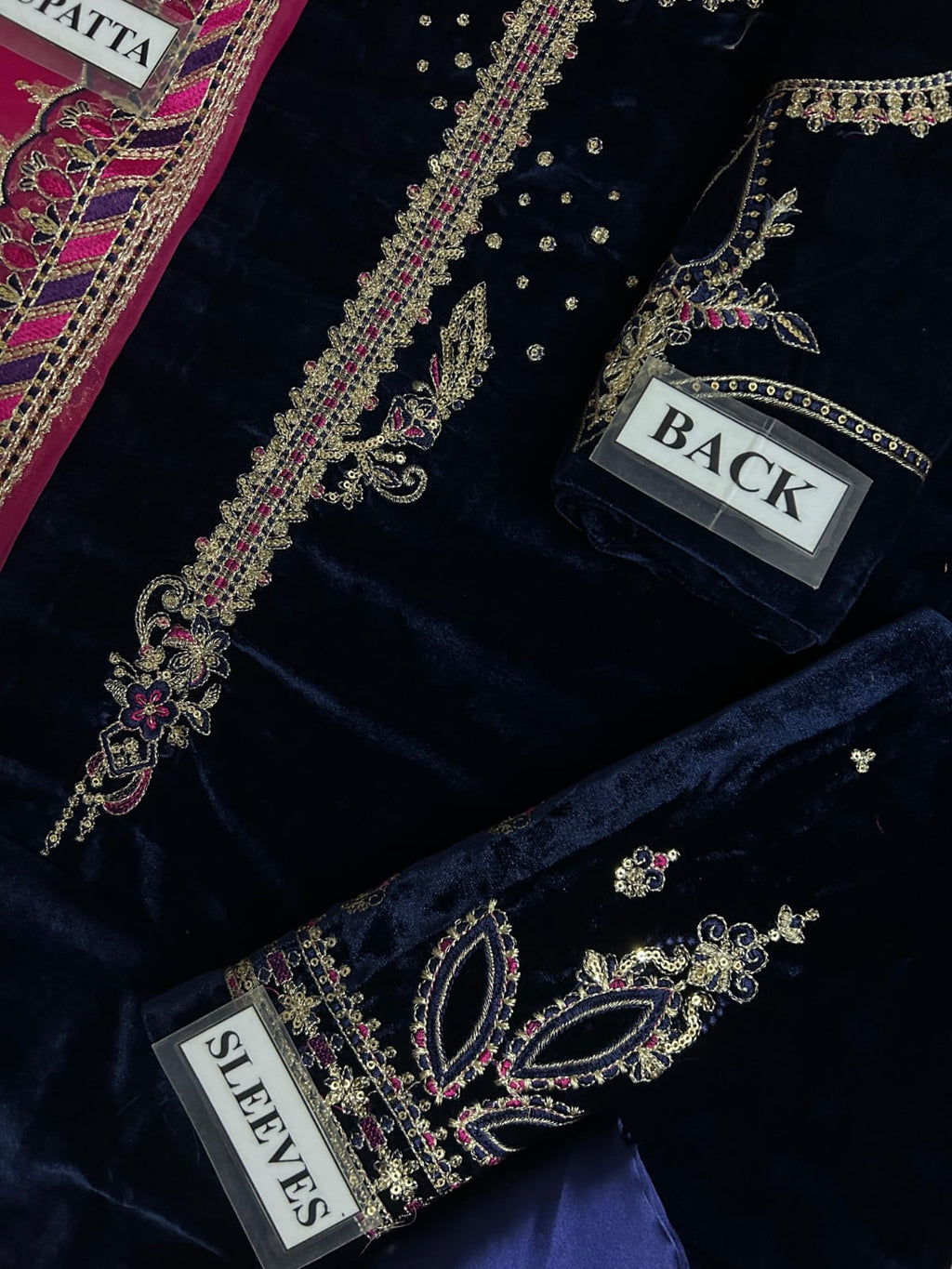 Naqashi Embroidered Velvet Dress