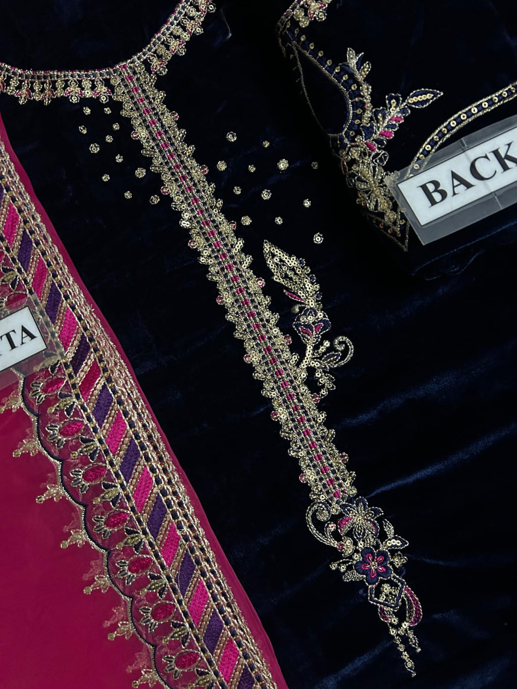 Naqashi Embroidered Velvet Dress