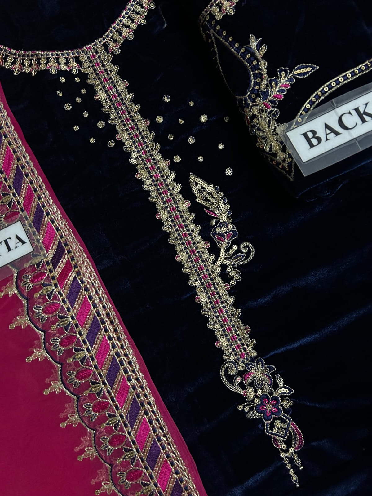 Naqashi Embroidered Velvet Dress