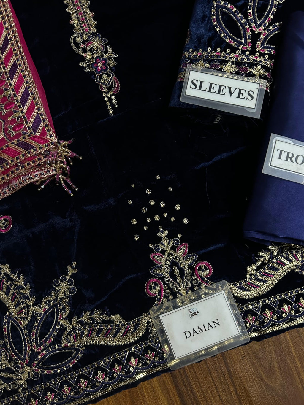 Naqashi Embroidered Velvet Dress