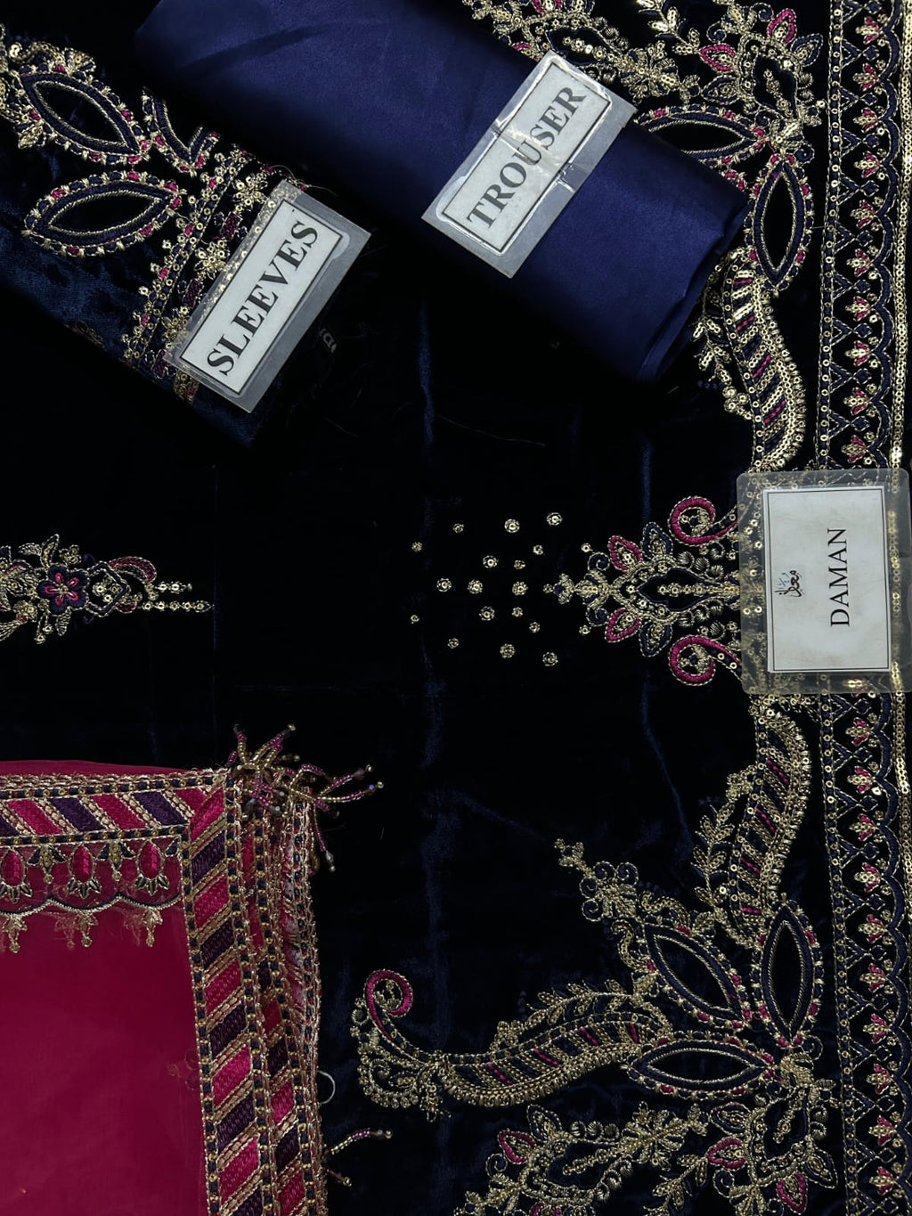 Naqashi Embroidered Velvet Dress