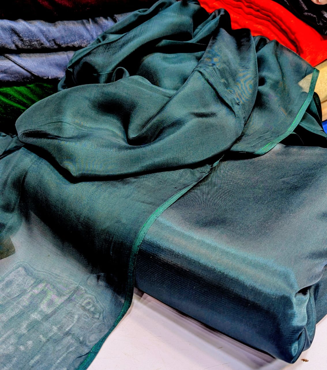 RUSSIAN SILK SHIRT TROUSER WITH SOFT SILK DUPATTA 3 PCS