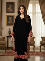 9k Microvelvet Heavy Embroidered Aplique Work