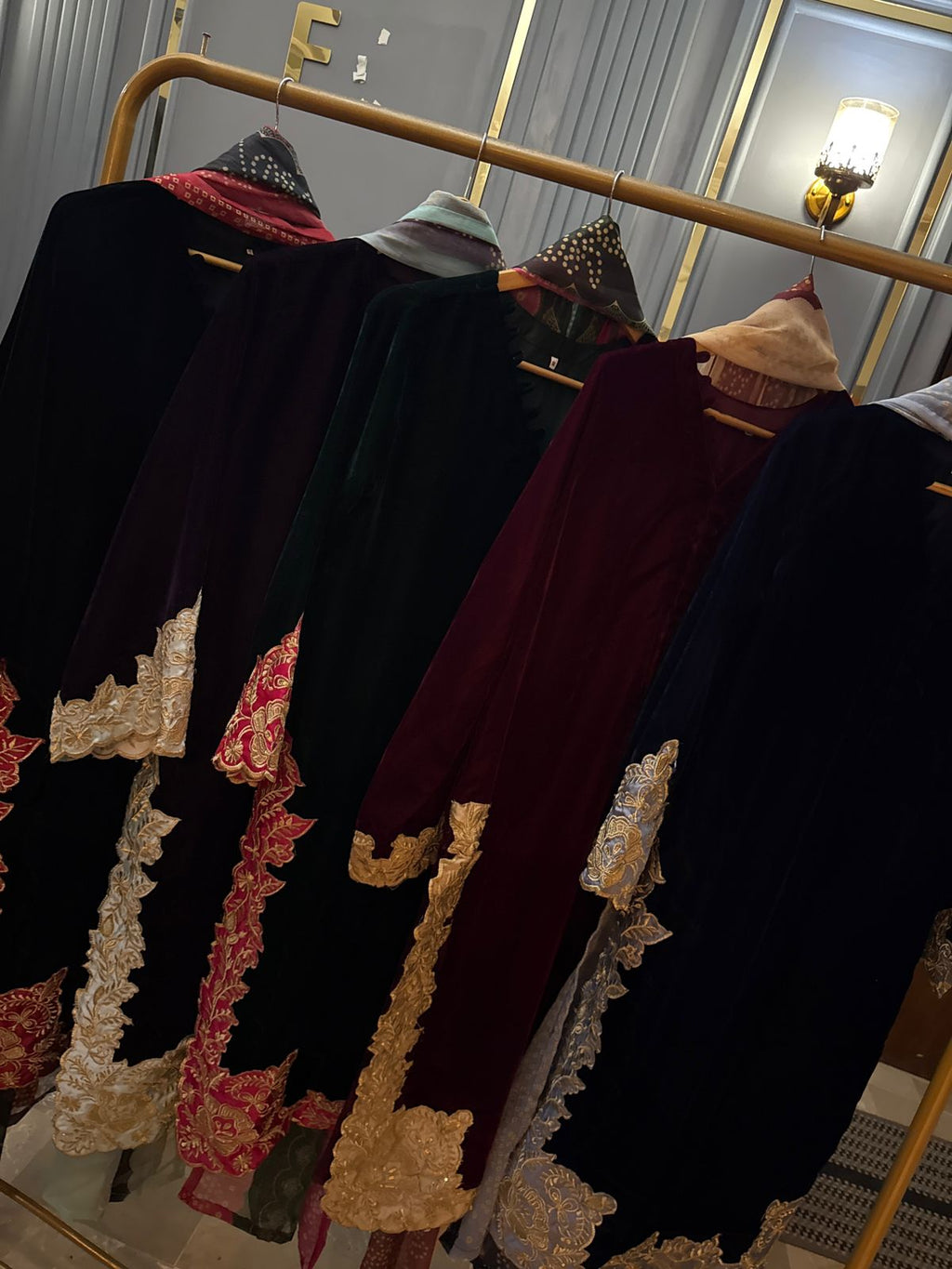 9k Microvelvet Heavy Embroidered Aplique Work