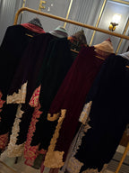 9k Microvelvet Heavy Embroidered Aplique Work