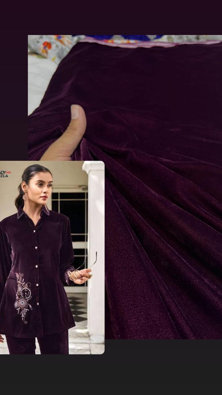 Velvet 2-Piece Suit 5Yards  in Superior Quality Micro Velvet