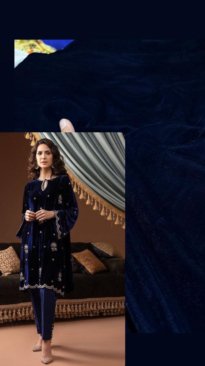 Velvet 2-Piece Suit 5Yards  in Superior Quality Micro Velvet