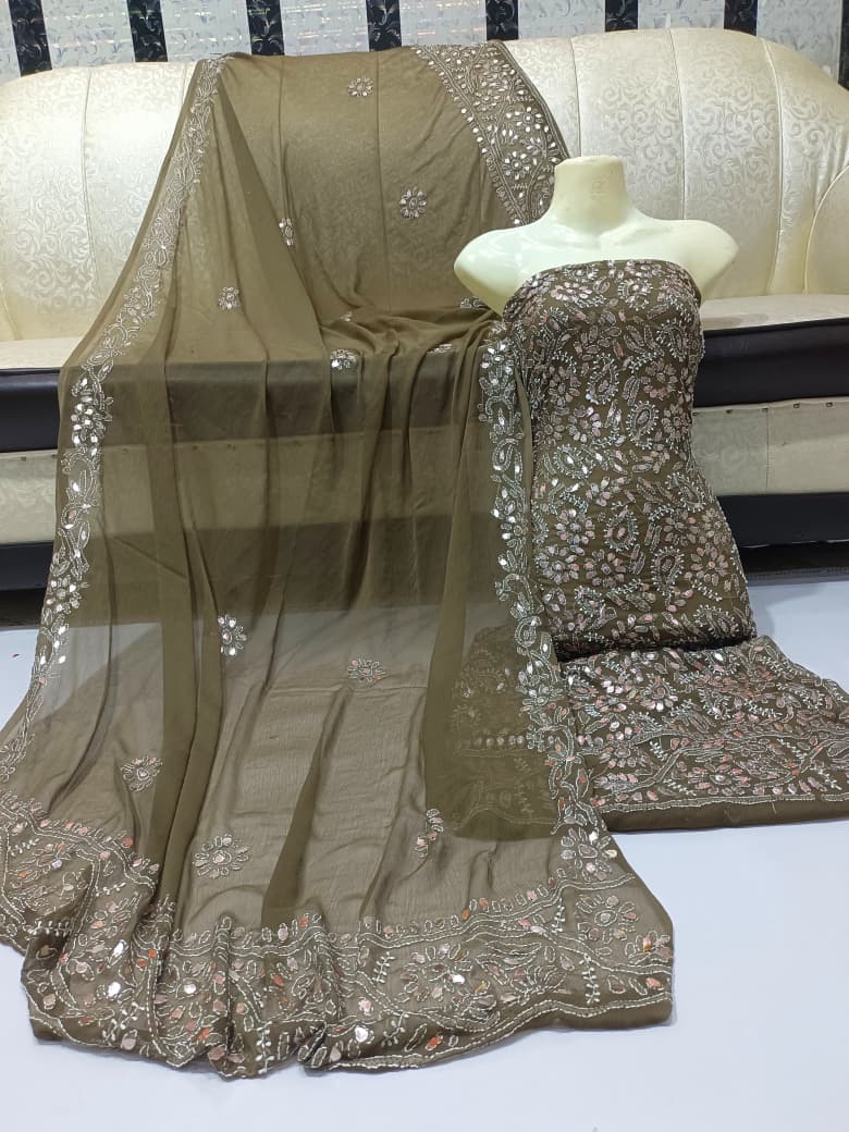 New Arrival New Design   Hand MADE  Beautiful Press Gotta Chicken Kari Suits